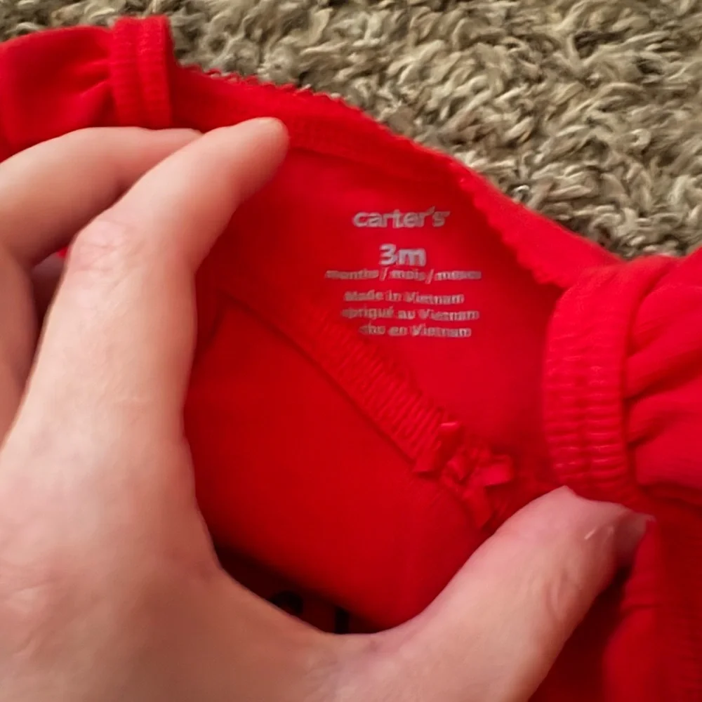 Carter's Red Bodysuit and Blue Floral Diaper Cover Set